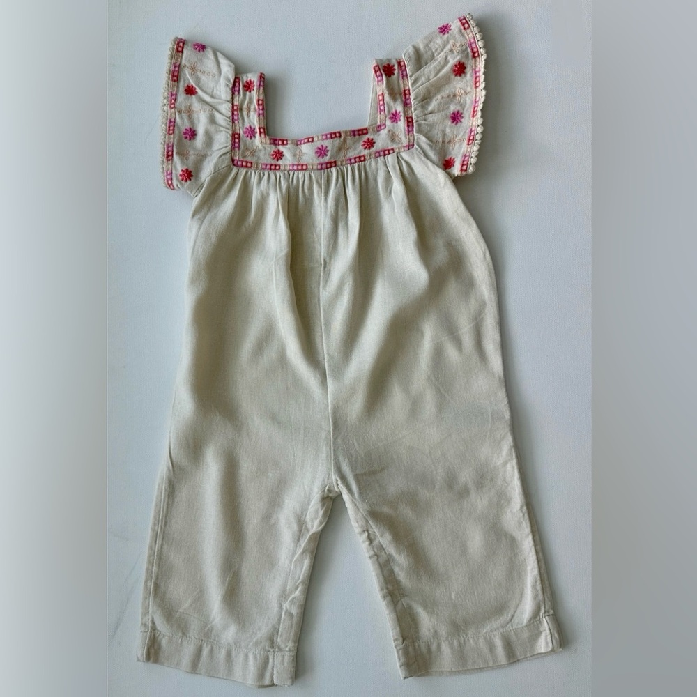 Old Navy girl’s Jumpsuit with Pink Floral Trim.  Size 18-24.